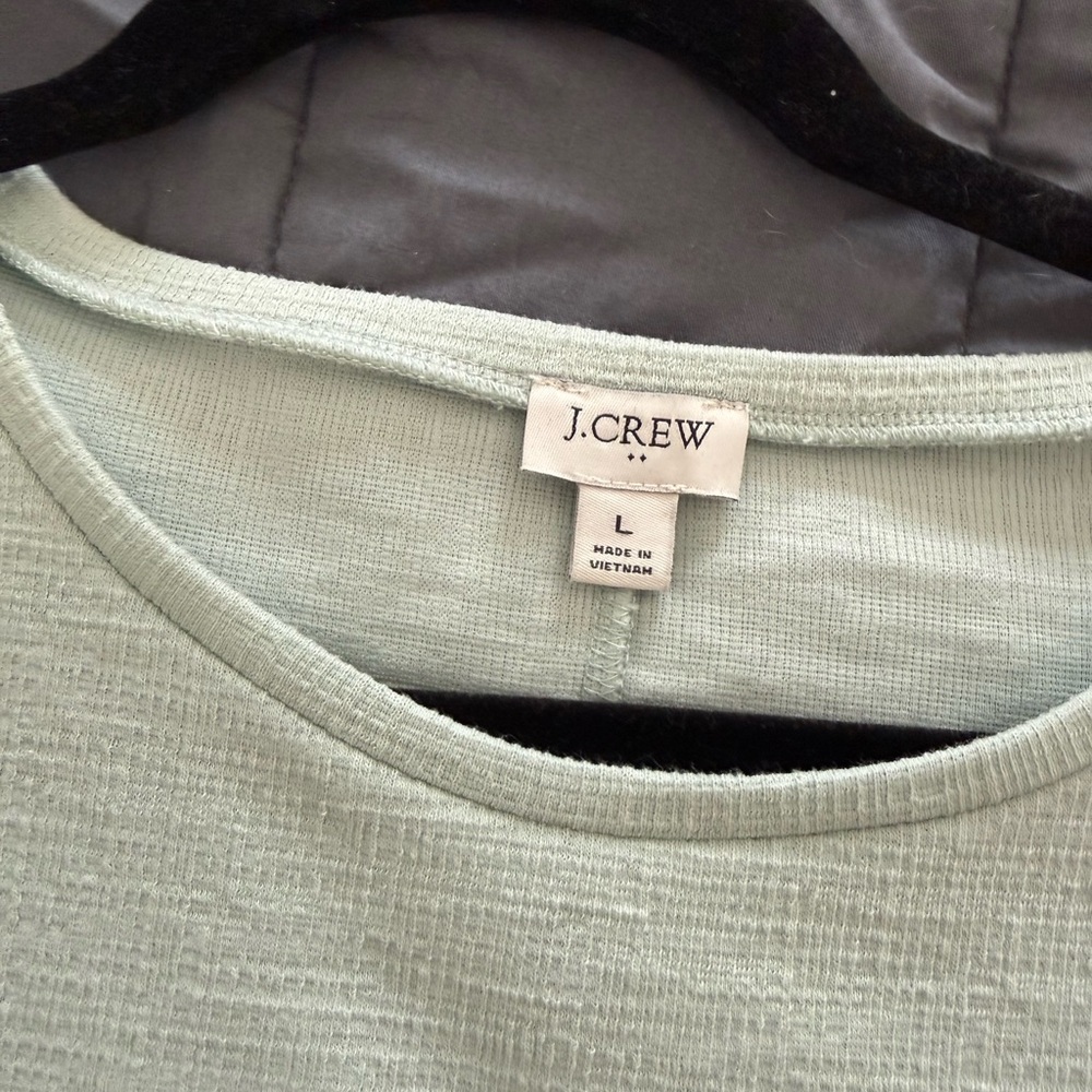 J. Crew Mint Green Textured Blouse